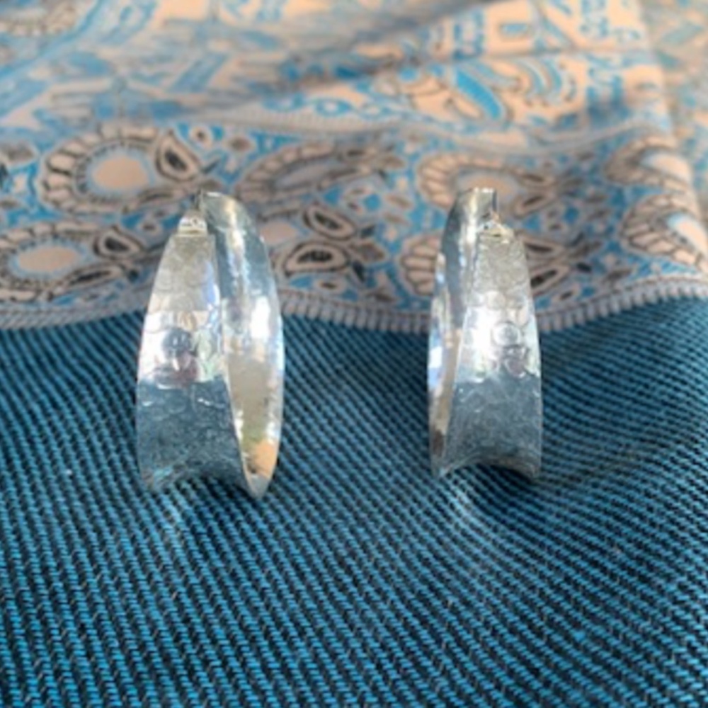 hammered silver earrings